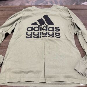 adidas Kids Olive and Black Long Sleeve Tee